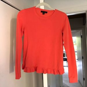 Anne Taylor coral ruffle top small